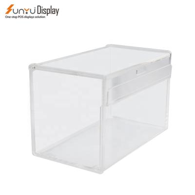 China Display Stand Opens 4 All Acrylic Custom Clear Plexiglass Food Display Stand With Lid / Slide Lid Display Box for sale