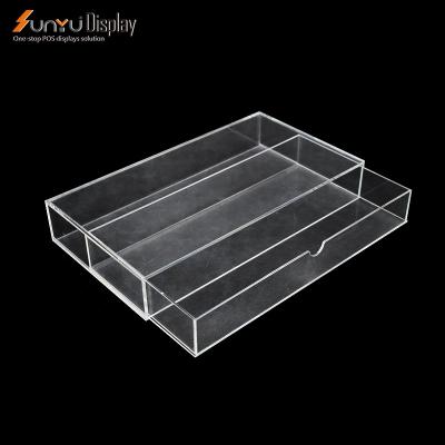 China UNIVERSE Custom Acrylic Factory Box Display Stand Trays Clear Acrylic Serving Tray for sale