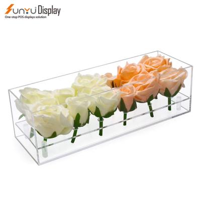 China High Quality Charming Wholesale Acrylic Flower Round Box Round Box Display Flower Clear Acrylic Flower Box for sale