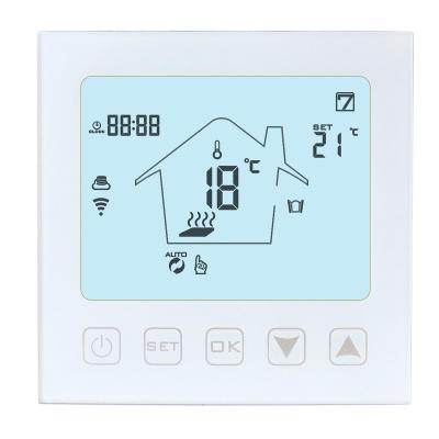 China LCD display touch screen underfloor heating wifi thermostat smart central heating controller HY603 for sale