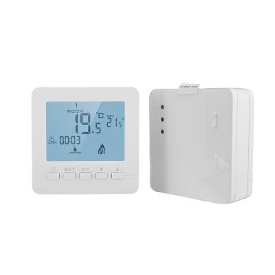 China LCD Screen Battery Power Digital Gas Boiler Heating Smart Tuya Modern Programmable Wireless Thermostat for sale