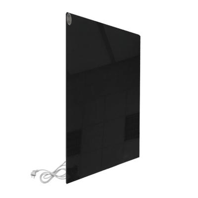 China Hotel Black Glass Panel Heater Panel Wall Mounting Radiation Heating For Bathroom for sale