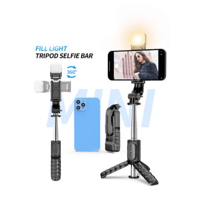 China Fold Selfie Stick Q11S Mini Fill Light Multifunctional Selfie Stick Tripod Stand Phone Holder Desktop Selfie Stick Q10s for sale