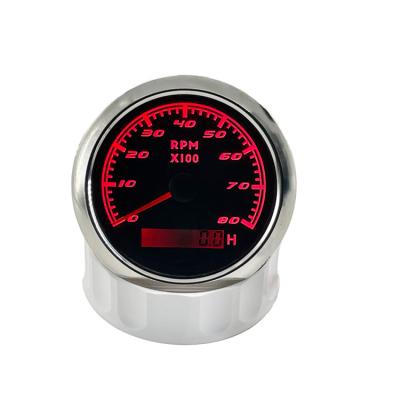 China High Quality RPM And Hour Meter 85mm Electric Car Truck RPM Tachometer With Chronograph 8000 RPM Ex-factory Price for sale