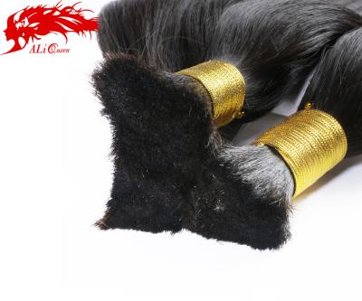 China Ali Queen Straight #27/#1b/#1/#4/#613 Silky Straight Virgin Hair Bulk Wave Hair Extension for sale