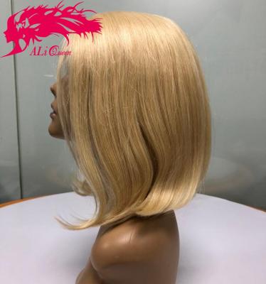 China Dyeable Ali Queen Straight 130% Density L Part Blonde 613 Hair Lace Wig for sale