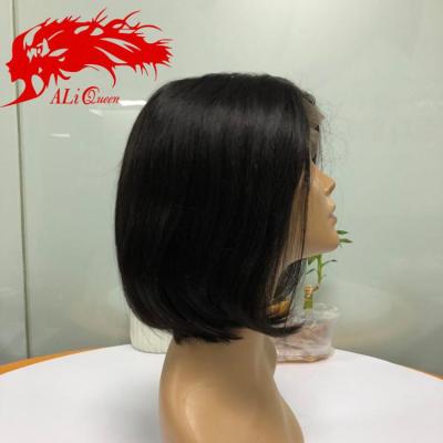 China Density L Natural Black Dyeable Ali Queen Straight 130% Lace Part Hair Wig for sale