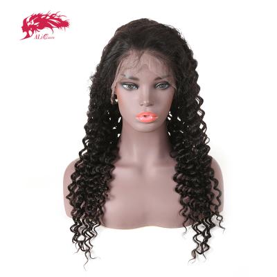 China Deep Wave Ali Queen Deep Wave Curly Curly 13X6 Remy Virgin Human Hair Lace Front Wig for sale