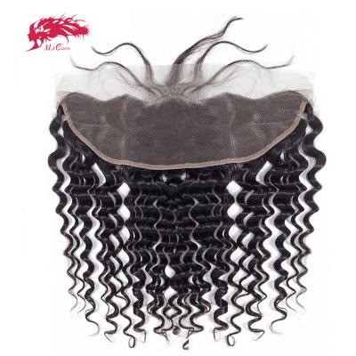 China Ali Queen Deep Wave Curly 13X4 Virgin Hair Lace Headband for sale