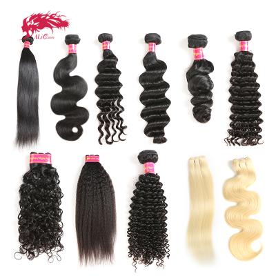 China Ali Queen Express Ali Brazilian Dyed Cuticle Aligned 40 Inch Human Hair Full Cuticle Hair Natural Hairline for sale