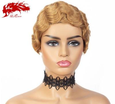 China The Queen Pixie Cut Human Hair Wig, Pixie Cut Curly Wig, Shortcut Pixie Cut Finger Wave Wig by Pixie Cut Loose Wave Ali for sale