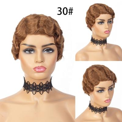 China Queen Pixie Cut Wig Brazilian Remy Pixie Cut Loose Wave Ali Hair Wigs Loose Wave Machine Made Short Wig for sale