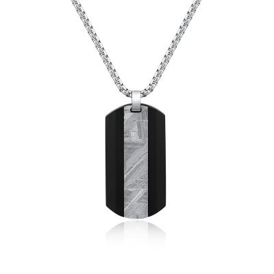 China Carbon Fiber Iron Meteorite Dog Tag Pendant Stainless Steel Bale Men Pendant for sale