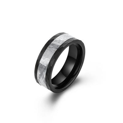 China Tungsten Meteoriet Ring Mensen Bruidsband Unieke Verklaring Ring handgemaakte sieraden Te koop