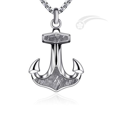 China Shiny Muonionalusta Iron Meteorite Anchor Pendant Necklace For Men for sale