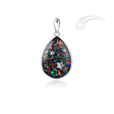 China 18*25mm Tear Drop Jewels Galaxy Pendant Silver Collection Jewelry for sale