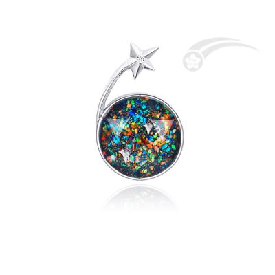 China Shooting Star Of David Pendant Silver 20mm Meteorite Galaxy Pendant for sale