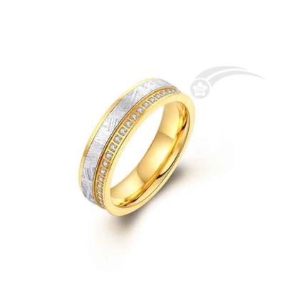 China Kubische Zirconia en Meteoriet Tungsten Band Ring Te koop