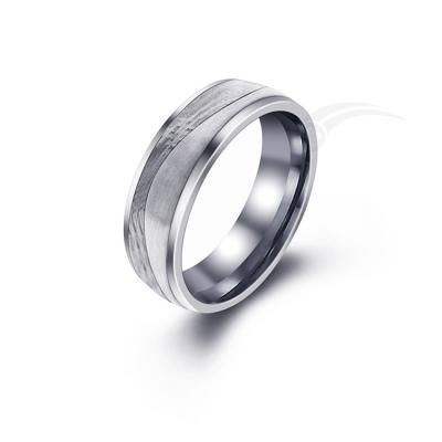 China Round Unique Modern Wedding Bands Ring Engraved With Ribbon Like for sale