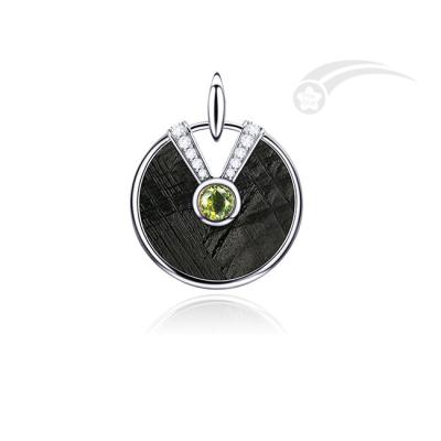 China Lady Meteorite 925 Sterling Silver Love Lock Pendant With Natural Moldavite for sale