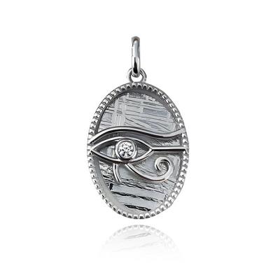 China Exquisite Iron Meteorite 925 Sterling Silver Eye Of Horus Pendant for sale