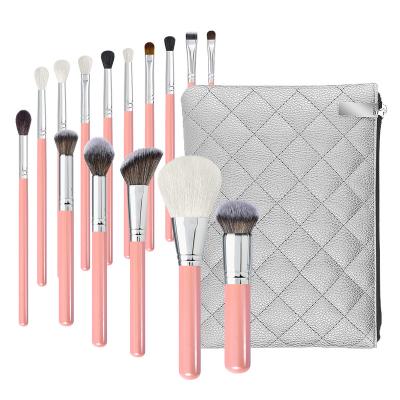 China Angular Blush FEIYAN 15/16/24 PCS Soft Vegan Pink Makeup Brush Set Custom Logo Base Make Up Brushes Private Label Cosmetic Brush Set for sale