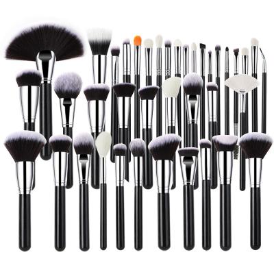 China Angular Blush FEIYAN Manufacture Beauty Professional 40 Pcs High Quality Custom Make Up Brushes Wooden Handle Makeup Cosmetic Brush Set for sale