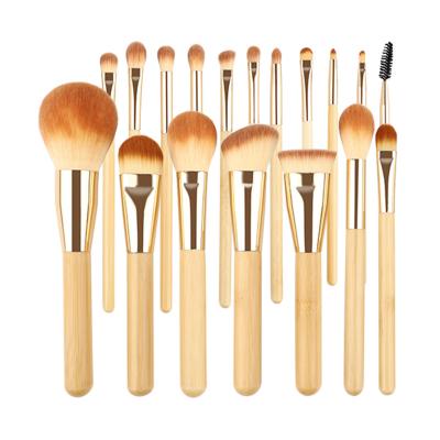 China Angular Blush Bamboo 18pcs Make Up Brush Set Makeup Brush Set With Bag for sale