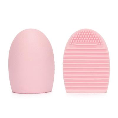 China Cosmetic Makeup Brush Silicone Egg Shape Makeup Brush Cleaning Pad Silicone Makeup Brush Cleaner Brushes Pad for sale