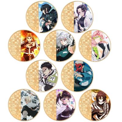 China Commemorative Collectible Europe Demon Slayer Anime Coins Badge Badge Toys For Kid Children Christmas Gift for sale