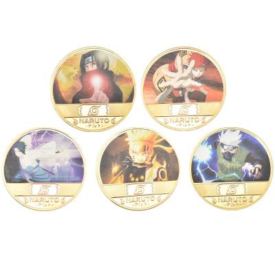 China Commemorative Collectible Anime Europe Narutoes Anime Coins Badge Badge Toys For Kid Children Christmas Gift for sale