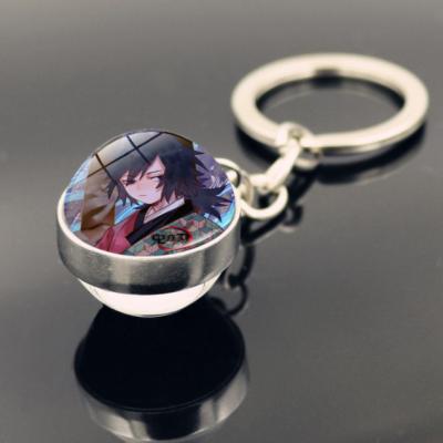 China Promotion Gift Domon Slayer Logo Keychains Cute Metal Key Chains Personalized Crystal Keychains With Rings For Keys for sale