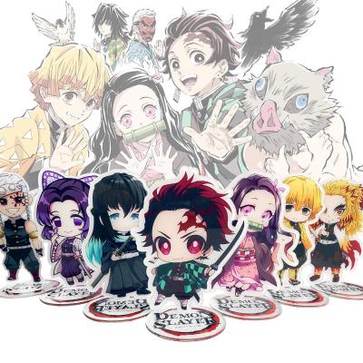 China Promotion Gifts Showing Yaiba Model Desk Decor Sign Acrylic Kimetsu Figure Holder No Key Chain Toy Fans Gifts For Kids Children Her Anime Demon Slayer for sale