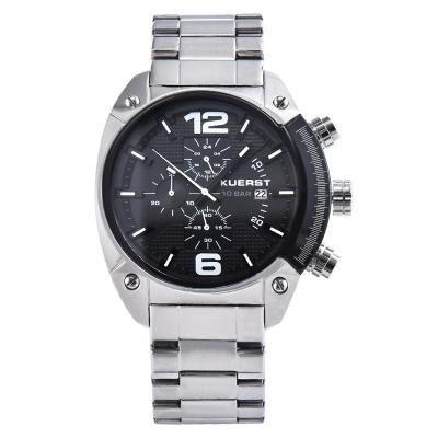 China Day/Date Stainless Steel Skeleton Quartz Wrist Watch Sports Mens Quartz Watches for sale