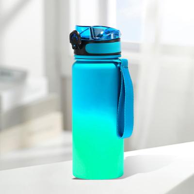 China Display Gift Set Drink Cup Large Capacity Outdoor Gym Frosted Plastic Sports Water Bottle With Time Marker for sale