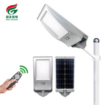 China ROUTE 150 Outdoor Waterproof Solar Street Light Ip65 Lumen 6000Lm ABS Shell All In One 200W High Remote Control Watts Led Street Light for sale