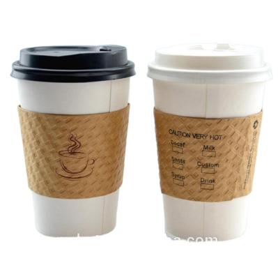 China 6 oz white paper disposable coffee cup with sleeves for sale