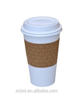 China Disposable Custom Design Disposable Coffee Take Away Paper Cups With Lid Sleeve for sale