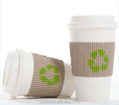 China Disposable Customize Printing Paper Corrugated Hot Drink Coffee Cup With Lid Sleeve for sale