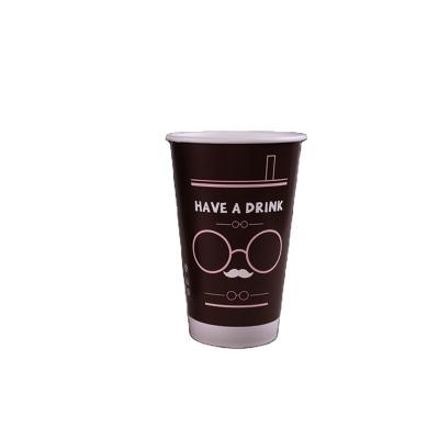 China Mustache Disposable Glass Milk Tea Wholesale Paper Coffee Cups for sale