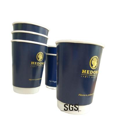 China 12oz Bosite Disposable Factory Produced Double PE Double Wall Paper Cup For Cold Drink for sale