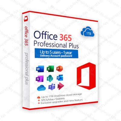 China Lifetime by Email Office 365 License Lifetime Ms office365 Pro Plus Key 5 Device 1 TB PC& Mac Account Password Online Activation for sale