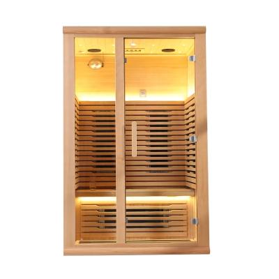 China Home Computer Control Panel Indoor Infrared Infrared Sauna 2 Person Low EMF Mobile Sauna Room Far Infrared Room for sale