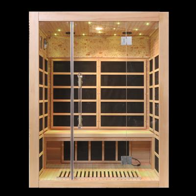 China Computer Control Panel 3 People Crystal Infrared Sauna Room Dry Sauna Room for sale