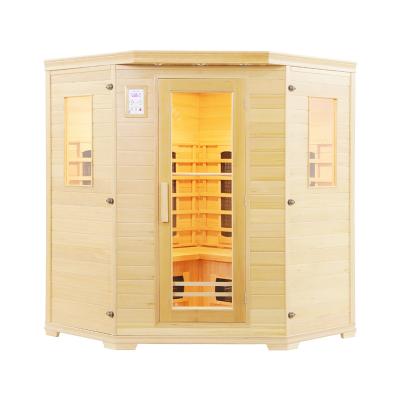 China Canadian Sauna Room Corner Computer Control Panel Indoor Infrared Hemlock Sauna Room for sale