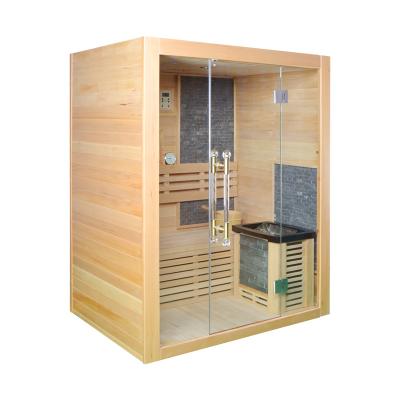 China Best Price Computer Control Panel Steam Indoor Sauna Room 3 Person Sauna Room for sale