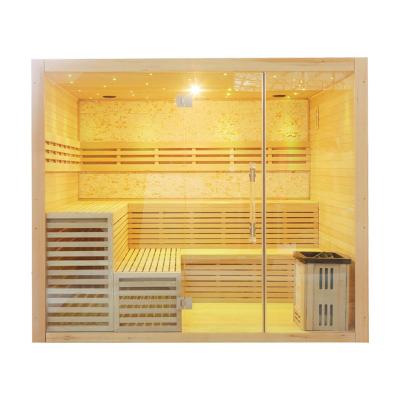 China Luxury Computer Control Panel 6-8 People Sauna Room Indoor Wet Steam Sauna for sale