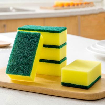 China Durable Double-Layer Compound Kitchen Sponge Dishwashing Pad Cleaning Scrubber for sale