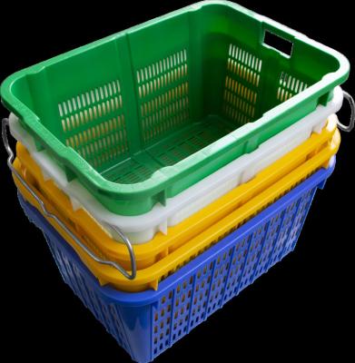 China high quality wholesale vegetable food fruit storage shopping plastic basket with handle other for sale