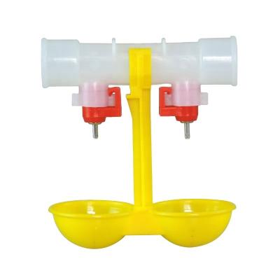 China Double Cup Nipple Drinker Automatic Water Feeder For Chickens Poultry Broiler Drinkers With Hose Chicken Cup Double Nipple Drinker for sale